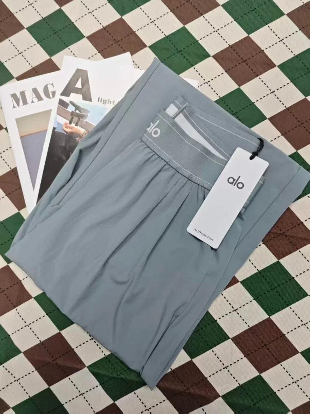 Alo Yoga Suit Up Trouser💙💙Steel Grey Wide Leg/Streetwear/Athleisure (Regular)